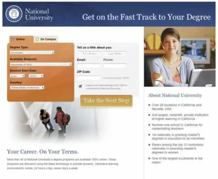 National-University-B Ejemplo de A/B testing