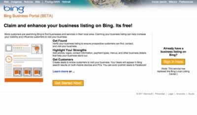 portal de negocios Bing Business Portal