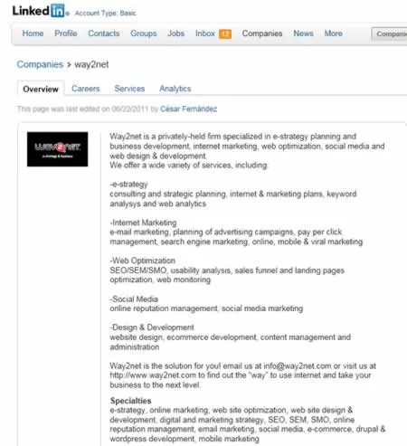 Way2net-Linkedin-Page Linkedin lanza publicidad personalizada