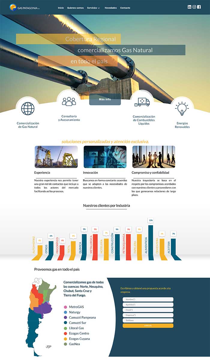 diseño web empresa de energia