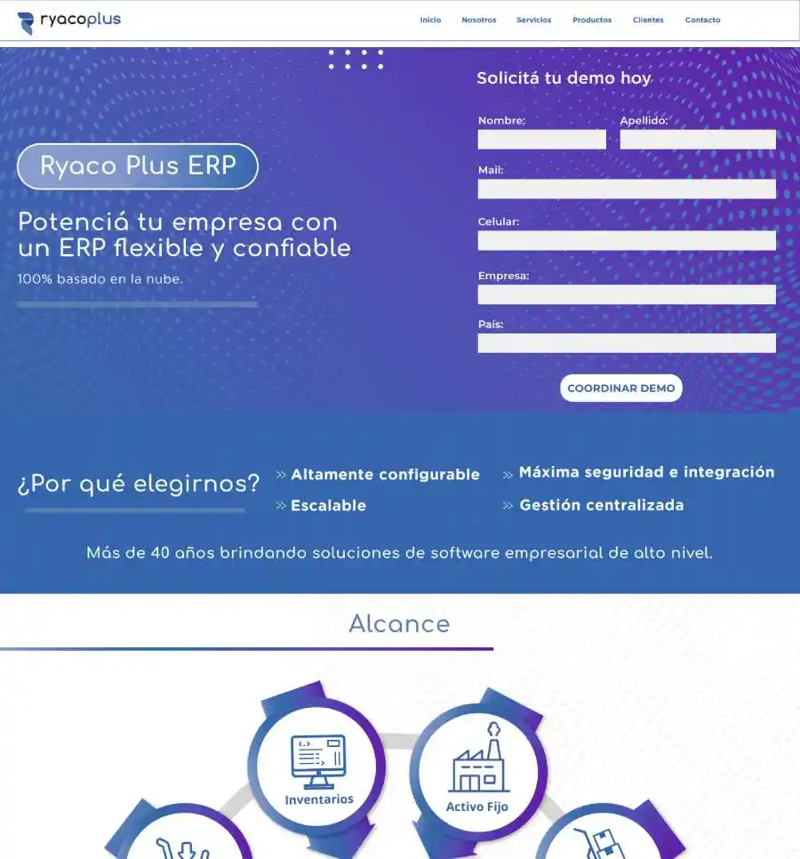 landing page empresa de software